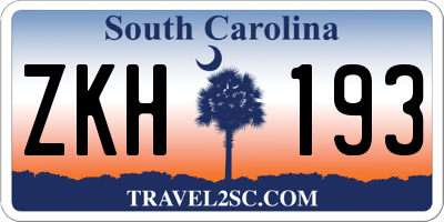 SC license plate ZKH193