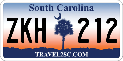 SC license plate ZKH212