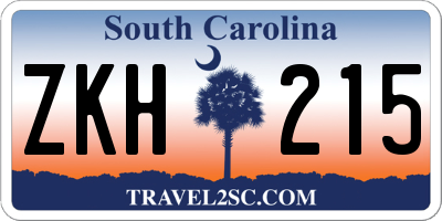 SC license plate ZKH215