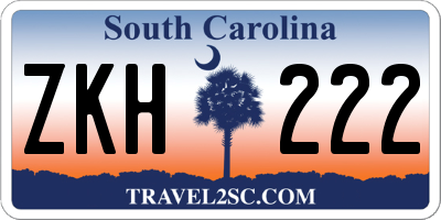 SC license plate ZKH222