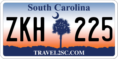 SC license plate ZKH225
