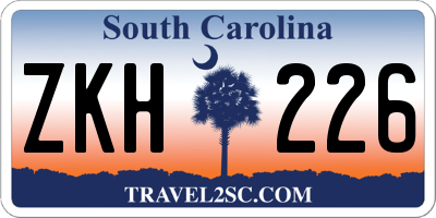 SC license plate ZKH226