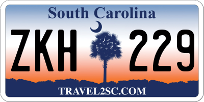 SC license plate ZKH229