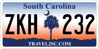 SC license plate ZKH232