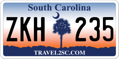 SC license plate ZKH235