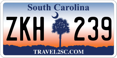 SC license plate ZKH239