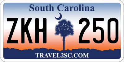 SC license plate ZKH250
