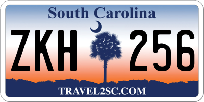 SC license plate ZKH256