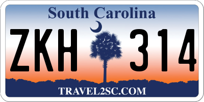 SC license plate ZKH314