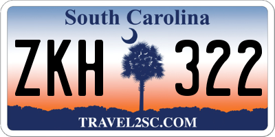 SC license plate ZKH322