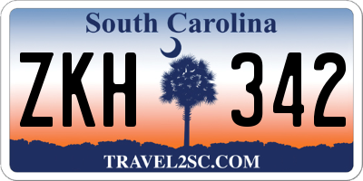 SC license plate ZKH342