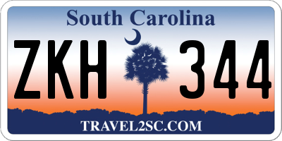 SC license plate ZKH344
