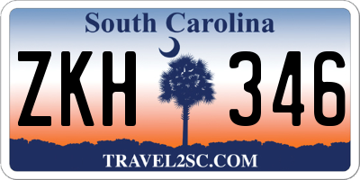 SC license plate ZKH346