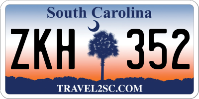 SC license plate ZKH352