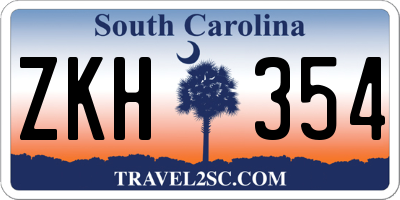 SC license plate ZKH354
