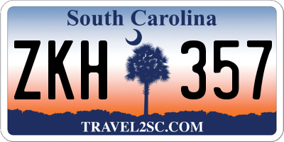 SC license plate ZKH357
