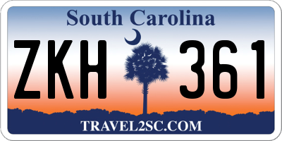 SC license plate ZKH361