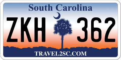 SC license plate ZKH362