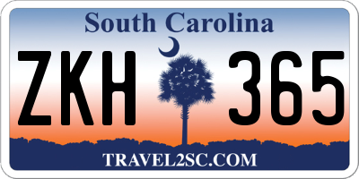 SC license plate ZKH365