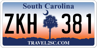 SC license plate ZKH381