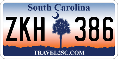 SC license plate ZKH386