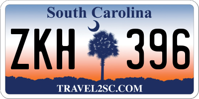 SC license plate ZKH396