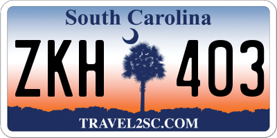 SC license plate ZKH403