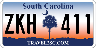SC license plate ZKH411
