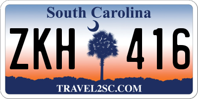 SC license plate ZKH416