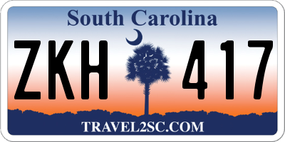 SC license plate ZKH417