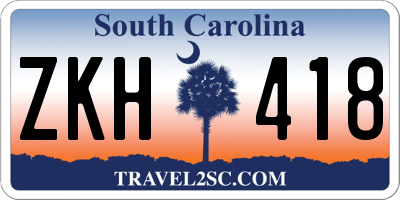 SC license plate ZKH418