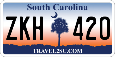 SC license plate ZKH420