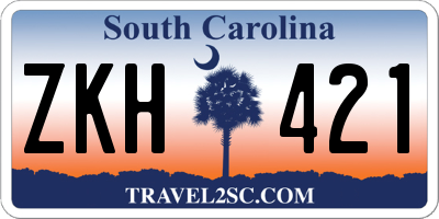 SC license plate ZKH421