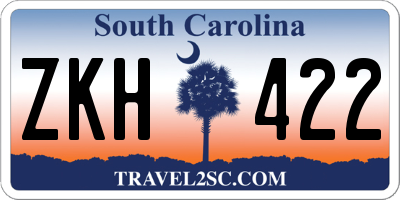 SC license plate ZKH422