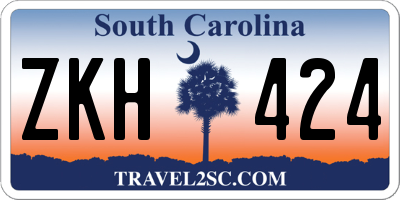 SC license plate ZKH424
