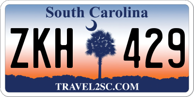 SC license plate ZKH429