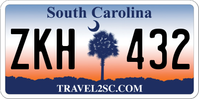 SC license plate ZKH432