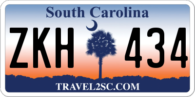 SC license plate ZKH434