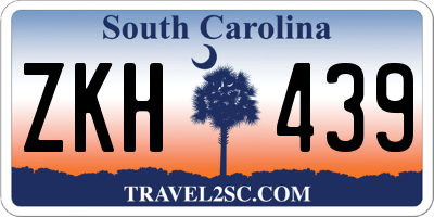 SC license plate ZKH439