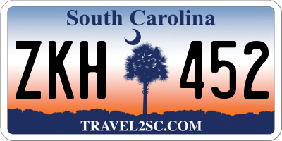 SC license plate ZKH452
