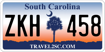 SC license plate ZKH458