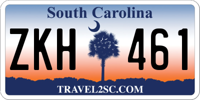 SC license plate ZKH461