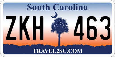 SC license plate ZKH463