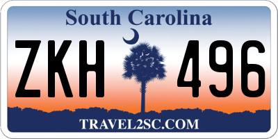 SC license plate ZKH496