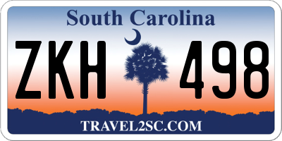 SC license plate ZKH498