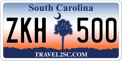 SC license plate ZKH500