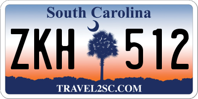 SC license plate ZKH512