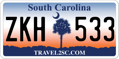 SC license plate ZKH533