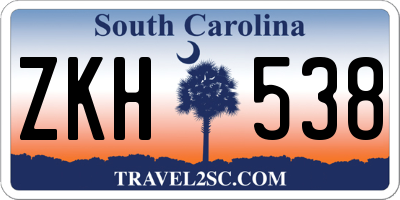 SC license plate ZKH538