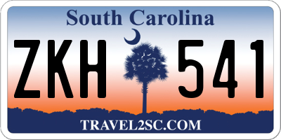 SC license plate ZKH541